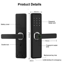 Bluetooth Fingerprint Keypad Touch for Apartment Smart Door Lock Keyless Entry Door Lock for Front Door ,Corrosion-Resistant
