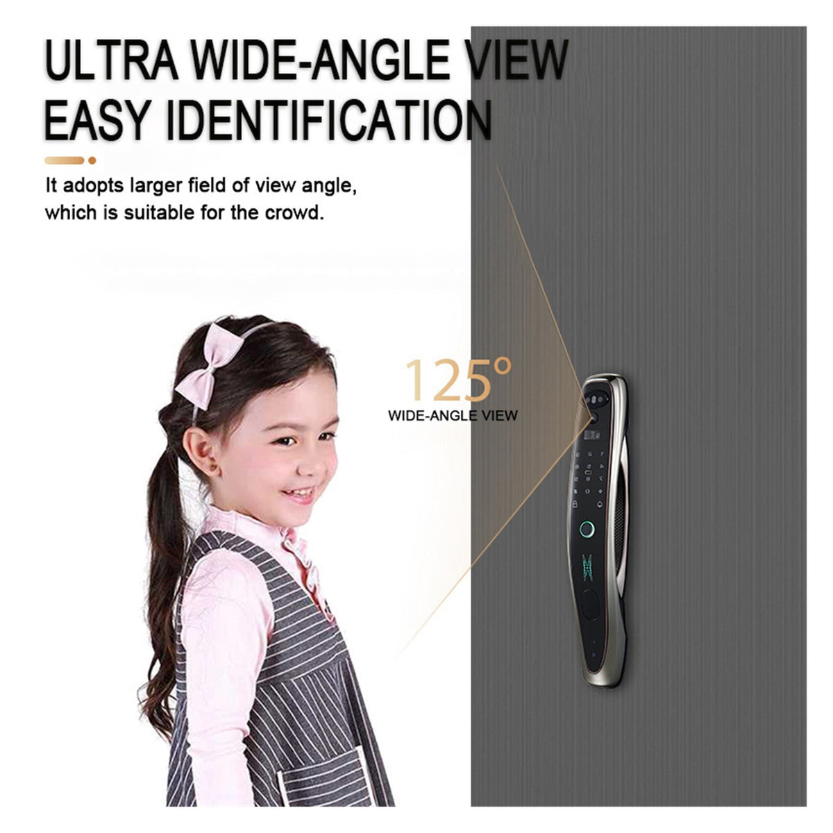 Door Lock, Tuya Smart 3D Face Door Lock Security Face Camera Monitor Intelligent Fingerprint Password Biometric Electronic Key Unlock ,Easy to Install