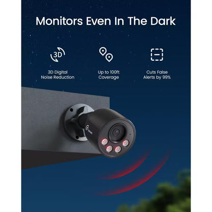 4K Ultra HD 8-Channel 8MP Poe 2TB NVR Security Camera System with 8 Wired Poe IP Cameras, Smart AI Detection