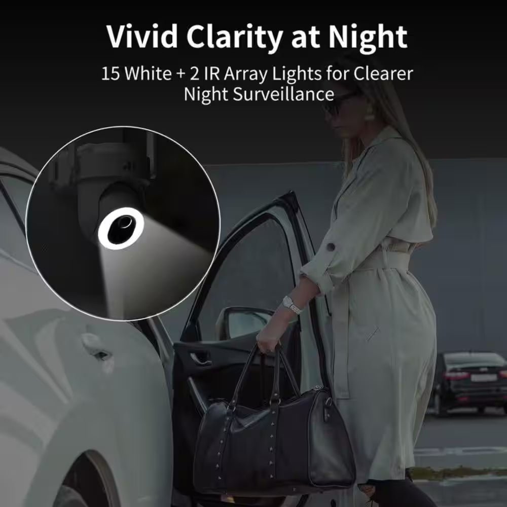 4K/8MP Ultra HD Solar-Powered 360° Smart Security Camera, 2-Pack