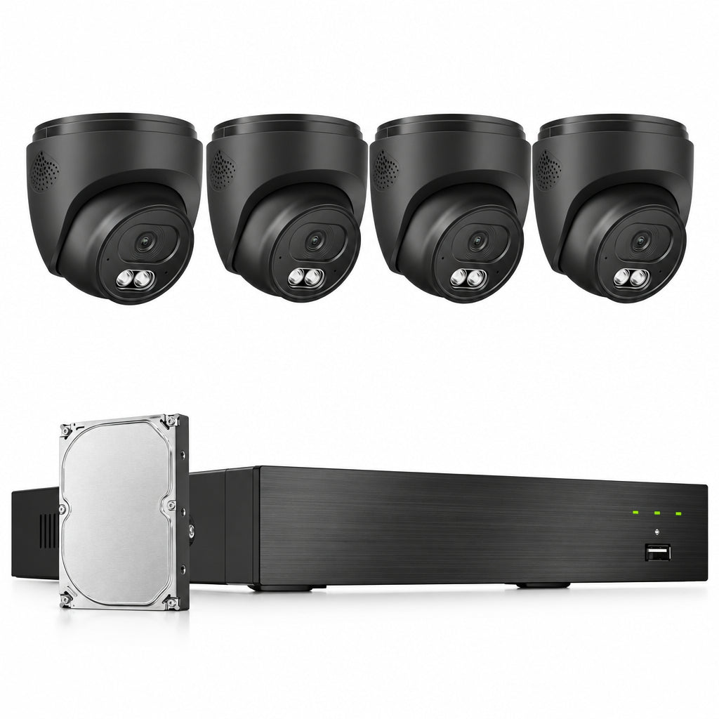 4K Wired Home Security Camera System, 4 X 8MP Dome Camera, 1TB HDD