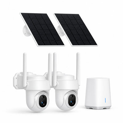 4K/8MP Ultra HD Solar-Powered 360° Smart Security Camera, 2-Pack