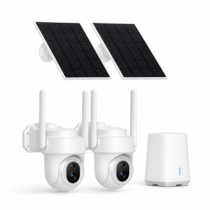 4K/8MP Ultra HD Solar-Powered 360° Smart Security Camera, 2-Pack