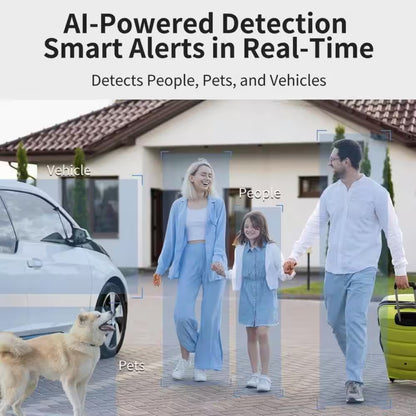 4K/8MP Ultra HD Solar-Powered 360° Smart Security Camera, 2-Pack