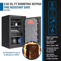 2.02 Cu. Ft. Fireproof Safe with Biometric and Digital Keypad Safe